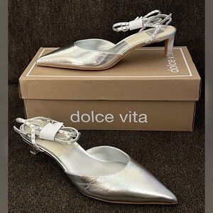 Dolce Vita Loklyn Studded Heels Silver Color Women’s Size- 8.5